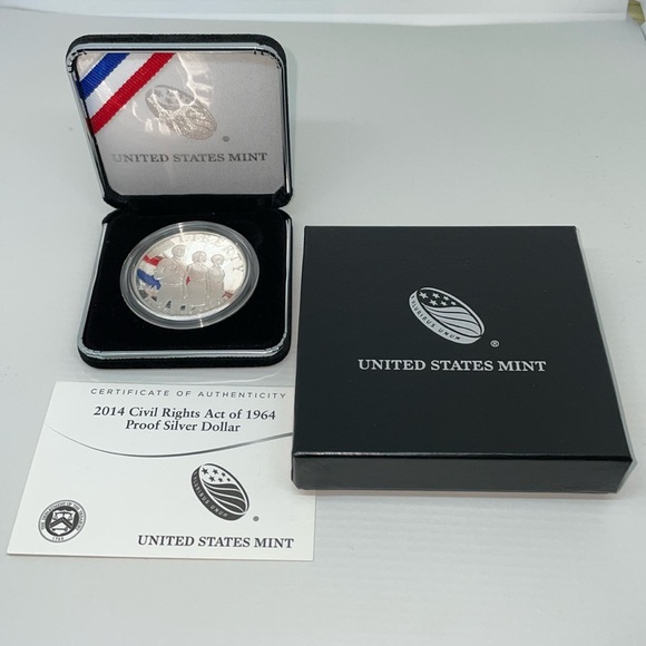 United States Mint Other - 2014 Civil Rights Act of 1964 Proof Silver Dollar with COA